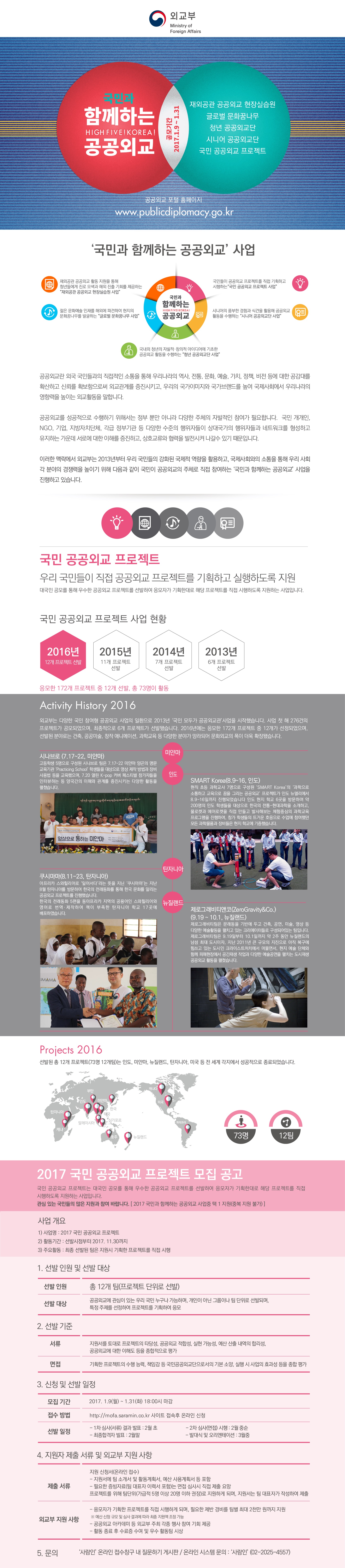 [2017 국민과 함께하는 공공외교] 국민 공공외교 프로젝트 모집