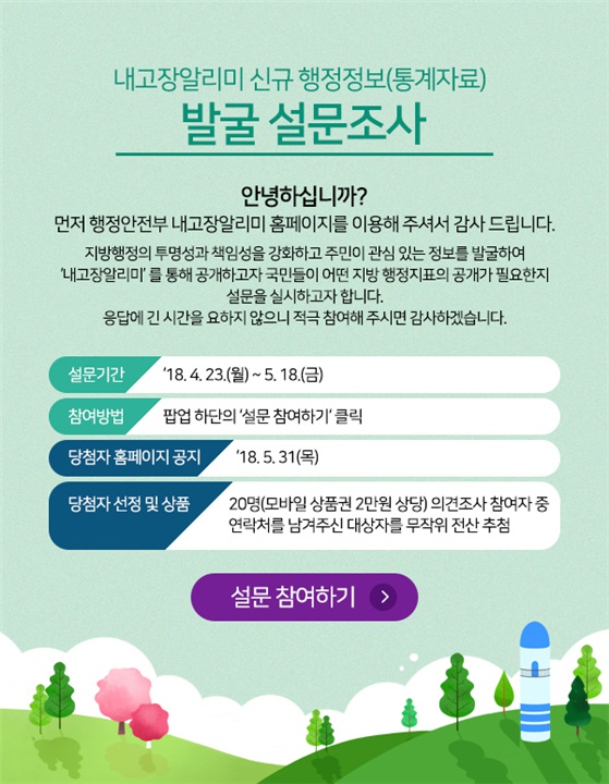 『내고장알리미(LAIIS)』 신규정보 발굴 설문조사 안내