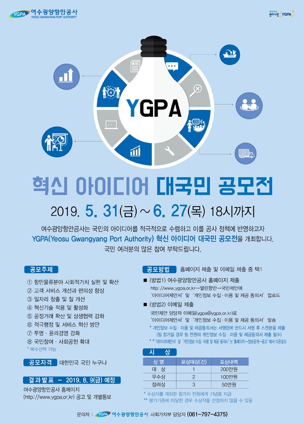 [여수광양항만공사] YGPA 혁신 아이디어 대국민 공모전 알림