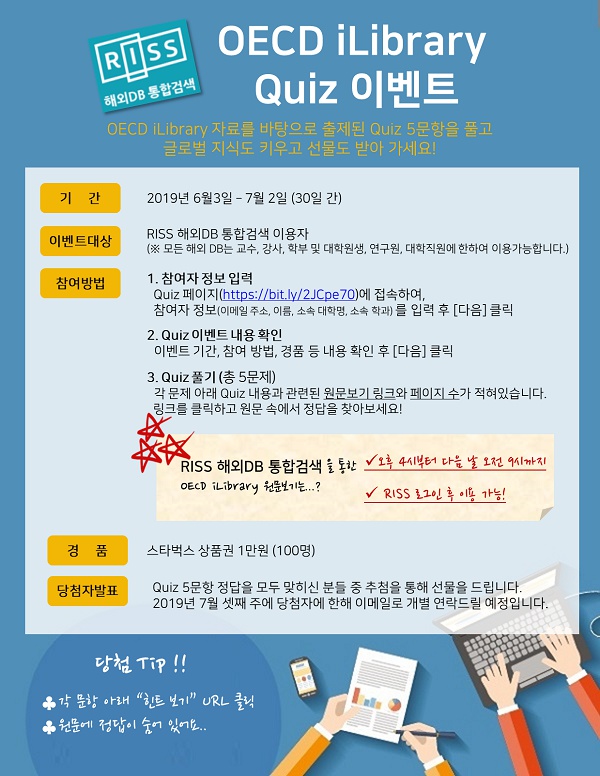 [중앙도서관] RISS 해외DB통합 검색-OECD iLibrary Quiz 이벤트 안내