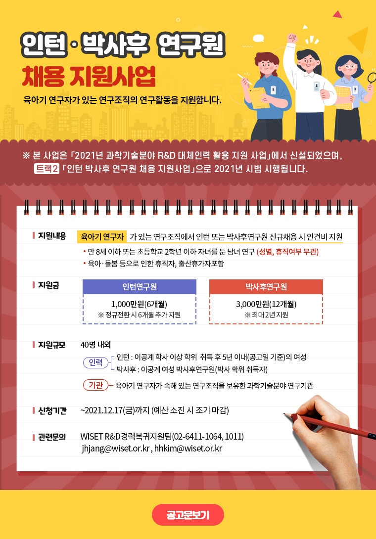 웹자보_2021년 인턴&middot;박사후연구원 채용 지원사업.jpg