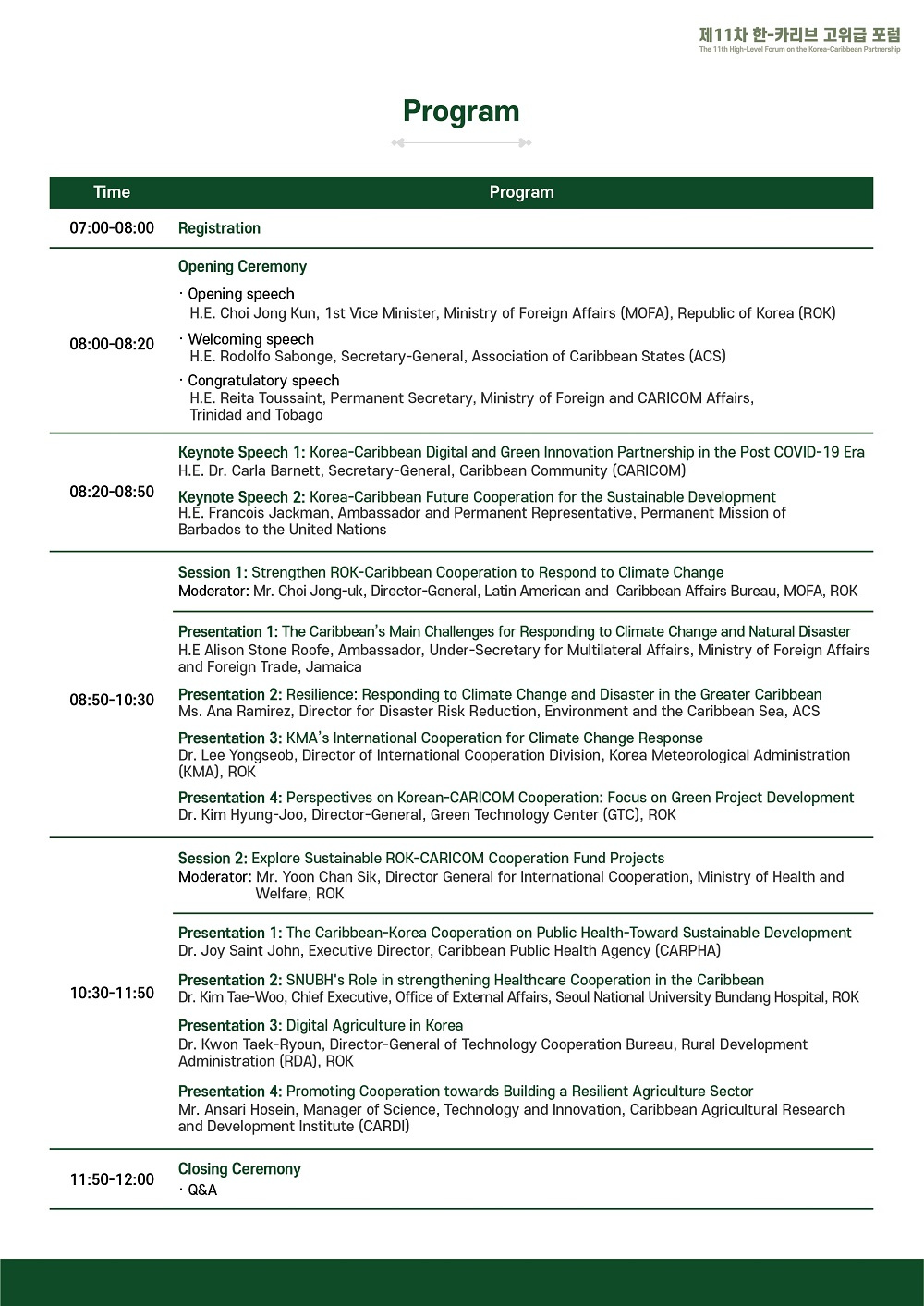 한-카리브 고위급포럼 프로그램표(영문).jpg